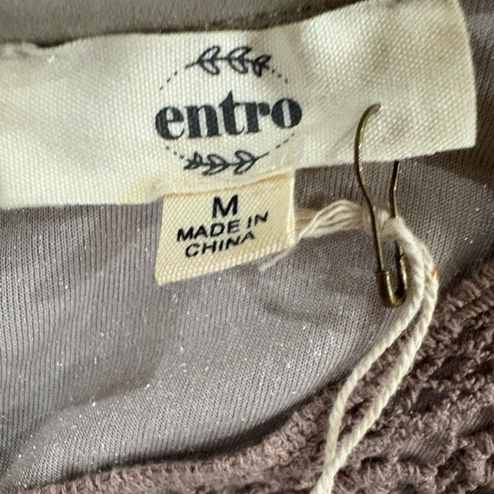 Entro Velvet Lace Mini Dress Taupe Boho Romantic Sleeveless NWT Size M - Picture 7 of 8